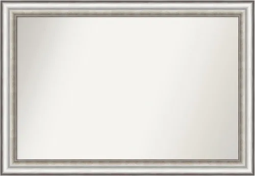 Miniatura 346 de Amanti Art Espejo de baño plateado para sobre el fregadero, 26 x 26 pulgadas, espejo cuadrado de plata antigua, marco de madera tradicional mediano