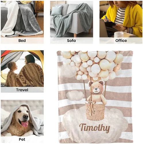 Miniatura 7 de Manta personalizada con nombre, manta para recién nacido, regalos personalizados para mujeres/niños, manta de sublimación para niños, manta