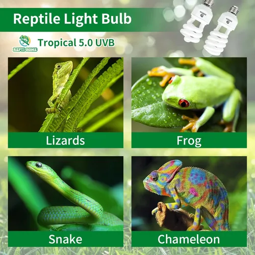 Miniatura 7 de Luz de reptil UVA UVB 23W 5.0, terrario tropical y subtropical lámpara fluorescente compacta, bombilla de reptil UVB para serpientes, camaleones