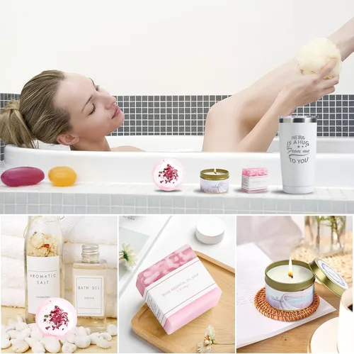 Miniatura 4 de Regalos para mujeres, regalos para mamá, paquete de cuidado para mujeres, juego de regalo relajante de spa, cestas de cumpleaños, canasta de regalos