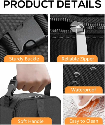 Miniatura 4 de HowFly Pequeña bolsa de merienda aislada para niños - Lonchera para mujeres/hombres - Bolsas de almuerzo enfriadoras plegables y reutilizables