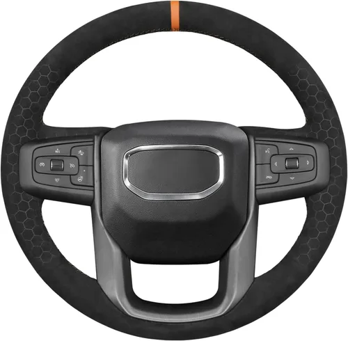 Miniatura 13 de MEWANT Funda para Volante para GMC Sierra 1500 / Sierra 1500 Limited/Sierra 2500 / Sierra 3500/ Yukon (XL) Envoltura de Volante Cosida a Mano