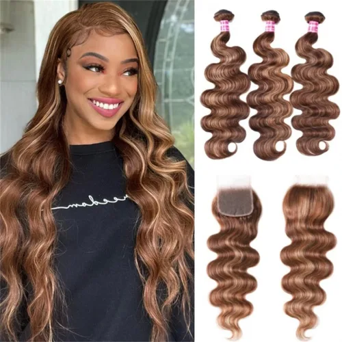 Miniatura 35 de UNice 4 manojos de cabello humano brasileño ondulado, 100% real, sin procesar, extensiones de cabello humano virgen, color negro natural, 20, 22