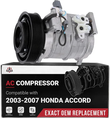 Miniatura 11 de Compresor de CA Honda CRV - Compatible con vehículos Honda CR-V 2002-2006, 2.4L - Reemplaza al compresor de aire acondicionado HVAC 10663AC