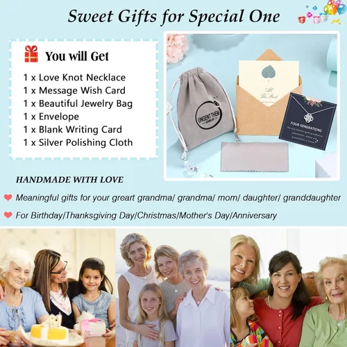 Miniatura 6 de UNGENT THEM Collar de nudo de amor para suegra, regalo de boda, Navidad, cumpleaños para abuela, madrastra, suegra, suegra, suegra, suegra, ahijada