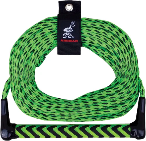 Miniatura 2 de Airhead - Cuerda de esquí acuático con mango de EVA, 1 sección para tubos, esquís acuáticos y tablas de wakesurf, verde y negro