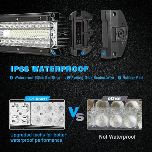 Miniatura 3 de NOVSIGHT Barra de luz LED de 32 pulgadas curvada de 180 W para luces de pod, combo de haz de inundación de 18000 lúmenes de luces de conducción