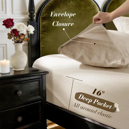 Miniatura 6 de SONORO KATE Sábanas de cama de lino francés 100% puro, tamaño Queen, sábanas de cama de lino transpirables y duraderas, antidesgarro, lavables a