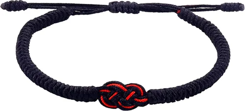 Miniatura 24 de Pulseras tibetanas hechas a mano con cuerda roja para él y ella, pulsera de la amistad, pulsera de la amistad, hilo negro y rojo para protección