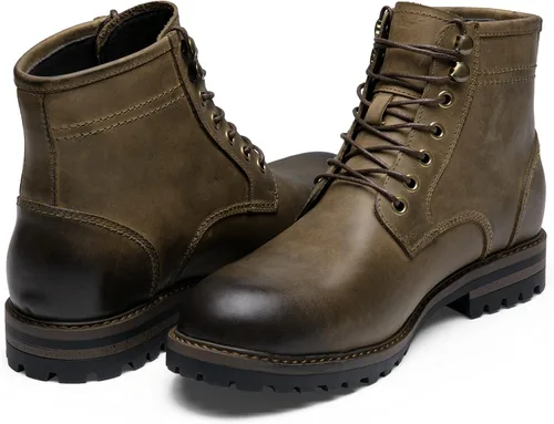 Miniatura 6 de Jousen Mens Boots Leather Motorcycle Casual Boots For Men Waterproof Hiking Chukka Boots Mens
