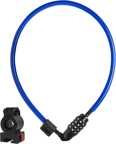 DocksLocks Cerradura de cable de seguridad antirrobo, azul, 2 pies, cerradura de combinación, resistente a la intemperie, portátil