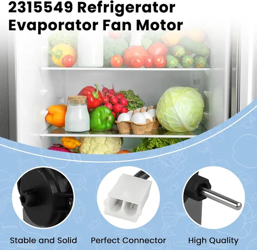 Miniatura 3 de AMI PARTS 2315549 Motor del Ventilador del Evaporador del Refrigerador Compatible con Refrigerador Whirlpool Kenmore Reemplaza WP2315549 2220569