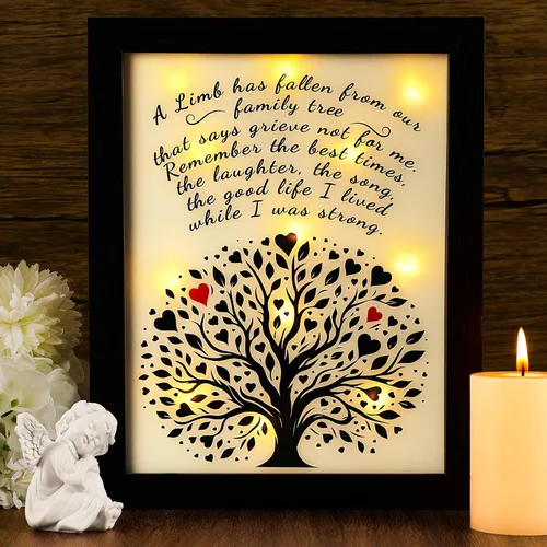 Miniatura 12 de Caja de sombra LED para regalos conmemorativos, regalo de condolencias en memoria de un ser querido, regalo de recuerdo por pérdida de madre, padre