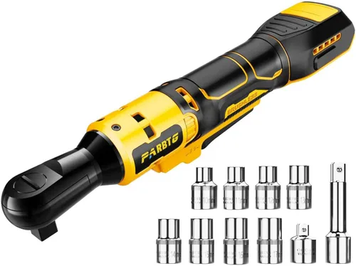Llave de trinquete inalámbrica de 3/8 pulgadas compatible con batería DeWalt de 20 V máximo, par alto de 74 pies (100 N.m), motor sin escobillas,