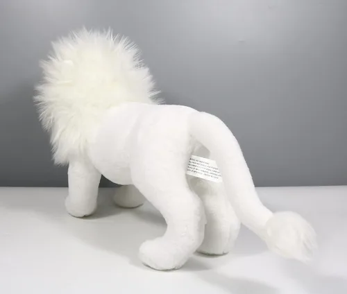 Miniatura 5 de Ice King Bear Peluche de león blanco, juguete de peluche realista, 12 pulgadas de longitud