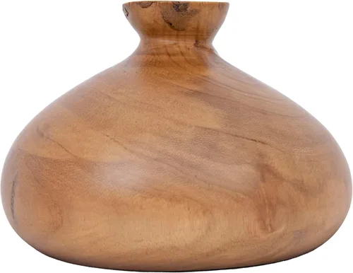 Miniatura 7 de Jarrón decorativo de madera de paulownia, acabado espresso