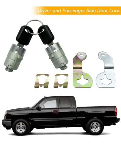 Miniatura 6 de 2 cerraduras para puerta del conductor y del pasajero, cilindro de cerradura de puerta con llave para Cadillac Escalade/Chevrolet Silverado Suburban