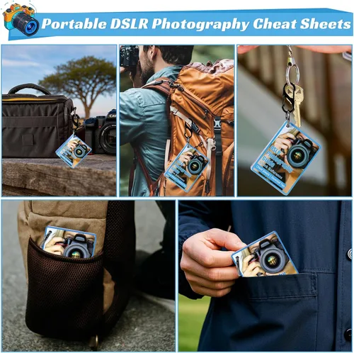 Miniatura 7 de OCQOTAT Hoja de trucos de fotografía para cámaras DSLR, accesorios para Canon Nikon Sony, tarjetas de referencia rápida, libro de fotógrafos