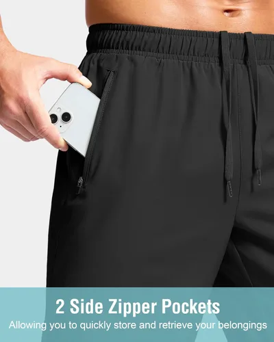 Miniatura 5 de G Gradual Pantalones cortos deportivos para correr para hombre con bolsillos con cremallera, de secado rápido, de 7 pulgadas, 5 pulgadas, 9