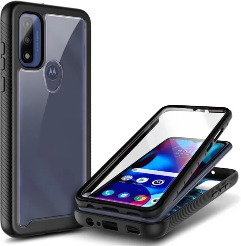NZND Funda para Motorola Moto G Play 2023 y G Pure & Power 2022, color negro | con protector de pantalla incorporado, funda protectora de cuerpo