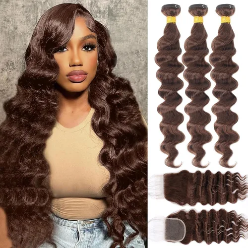 Miniatura 22 de Cabello Brasileño Ondulado Degradado de 2 Tonos 3 Paquetes Cabello Humano Virgen Remy Brasileño Paquetes de Tejido de Cabello Ondulado 100% Sin