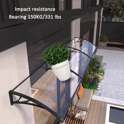 Miniatura 3 de Toldo transparente para puerta delantera, toldo para exteriores, protección contra la lluvia UV, nieve, toldo para patio, refugio de lluvia