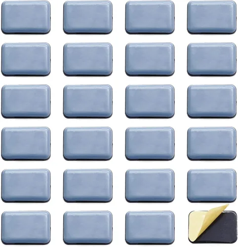 24 deslizadores de teflón autoadhesivos para muebles, de 1.35 x 0.98 pulgadas, rectangulares para muebles, almohadillas móviles para alfombras de