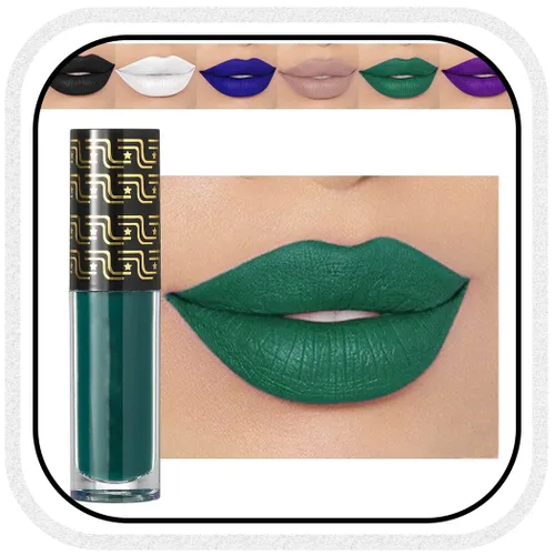 Kilshye Lápiz labial líquido mate para Halloween, pigmento gótico, brillo labial, terciopelo para disfraz, para mujeres y niñas, paquete de 1 (verde)