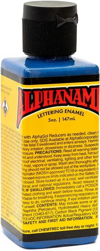 Alphanamel Alpha Blue - Pintura esmaltada para rayas, pintura de letreros, letras, bellas artes, 36 colores, varios tamaños, 5 onzas