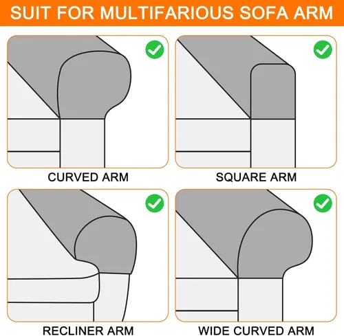 Miniatura 6 de uxcell Fundas elásticas para reposabrazos antideslizantes para sillas, sofás, fundas de brazo para sofá reclinable, 1 juego con pasadores giratorios