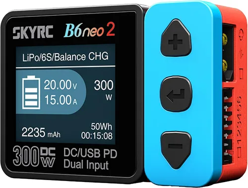SKYRC B6 Neo2: Balance Lipo cargador de batería para 1S-6S Lipo/Li-Ion/LiHV, 1-15S NiMH/NiCd - DC 300W, PD 80W, cargador de batería inteligente,
