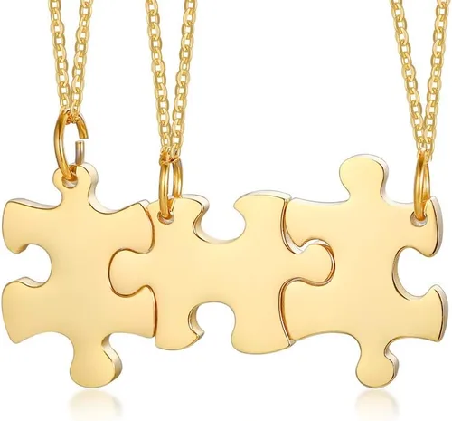Miniatura 3 de Collar de acero inoxidable con nombre personalizado para 23456 mejores amigos, collar de costura conectada, joyería de amistad, joyería familiar
