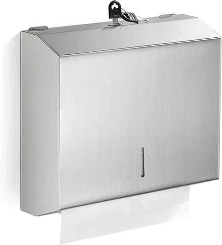 Miniatura 9 de Dispensador de toallas de papel para montaje en pared comercial, pliegue en C, multipliegue, triple pliegue, dispensador de toallas de mano sin Negro