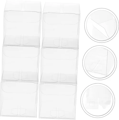 Miniatura 8 de Luxshiny Caja de regalo de 50 unidades, cajas de regalo transparentes para cupcakes, macarrones, dulces, cajas de plástico transparente para bodas