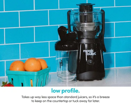 Miniatura 3 de Magic Bullet® Mini Exprimidor, Ahorro de Espacio en la Encimera, Canal de Alimentación de 2 Pulgadas para Frutas y Verduras, 400W, Taza de 16oz