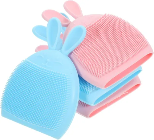 Beaupretty Juego de 4 cepillos de silicona para limpiar la cara, masajeador exfoliante suave para el cuidado de la piel, portátil para uso diario