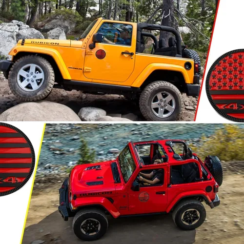 Miniatura 6 de Squatch Badge - Emblema de metal para automóvil, estilo bandera de Estados Unidos, 4 x 4, compatible con Jeep Wrangler Cherokee y varios automóviles