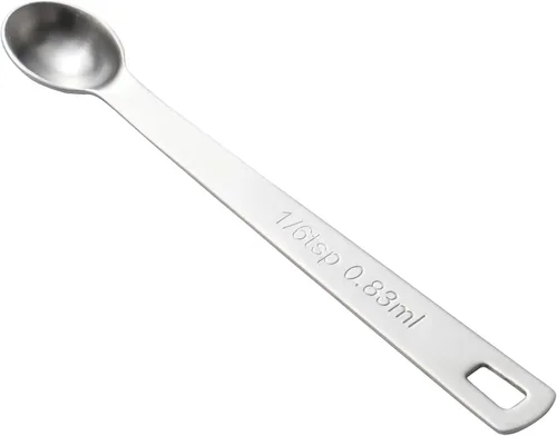 Miniatura 21 de 2 piezas 1/4 cucharadita (1/4 tsp, 1.25 ml, Tad) Cuchara de medición única pequeña, pequeñas cucharas de medida de acero inoxidable individuales