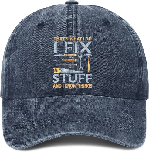Miniatura 13 de I Fix Stuff and Know Things - Sombrero para hombre, That's What I Do Hat, I Fix Stuff Hat, I Fix Things and I Know Stuff Hat 1 (negro)