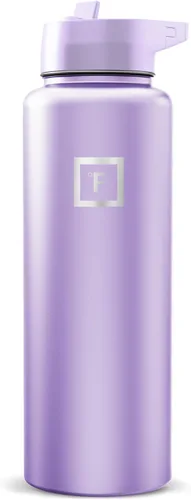 Miniatura 90 de IRON °FLASK Frasco de hidratación para acampar y senderismo con pajilla, botella de agua deportiva de acero inoxidable con aislamiento de boca Dark