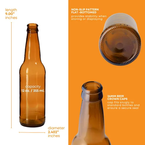 Miniatura 3 de Suministro de botellas de cerveza Amber (pack de 24 unidades), 12 onzas, de elaboración casera, de Moster Brew