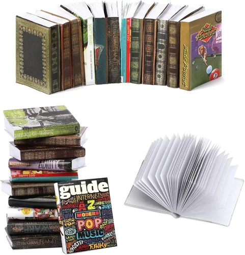 Miniatura 10 de Libros Mini de Navidad, 24 piezas de libros en miniatura 1:12, libros pequeños para accesorios de casa de muñecas, cosas mini de Navidad