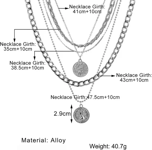 Miniatura 3 de INENIMARTJ Collares de oro en capas, gargantilla de cadena de eslabones gruesos para mujer, collar de hip hop punk de los años 80 y 90 para niñas