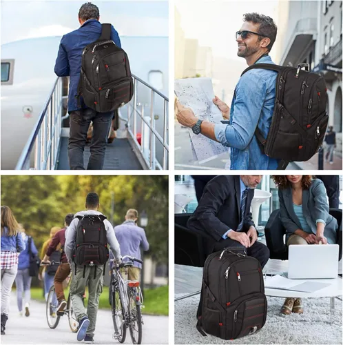 Miniatura 7 de Mochila de viaje para portátil, capacidad extra grande, compatible con TSA y puerto de carga USB, impermeable, para hombre y mujer, para negocio