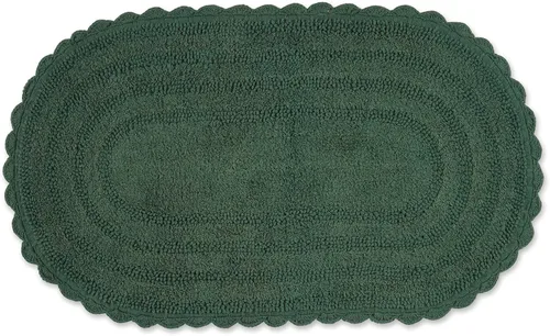 Miniatura 35 de DII Crochet Collection - Tapete de baño reversible, redondo, 27.5 pulgadas de diámetro, color azul camafeo Azul Cameo