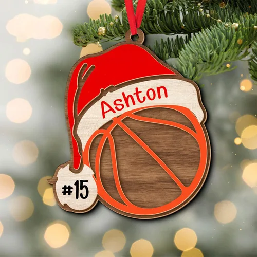 Miniatura 11 de Adorno Personalizado de Baloncesto 2025 - Adorno de Jugador de Baloncesto - Adornos de Árbol de Navidad de Baloncesto - Regalos de Jugador de Bkb 5