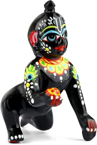 Miniatura 3 de Satvik - 1 pieza (tamaño 1) de latón, ídolo de Gopal Kanha Ji Murti/estatua de Krishna indio, figura de gopal Krishnajanmashtmi Makhan Chor Bal