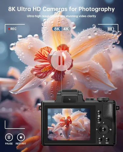 Miniatura 2 de Cámaras digitales 8K para fotografía – Autofoco 88MP WiFi Vlogging Cámara para YouTube con doble lente – Cámara de vlog con zoom digital 16X