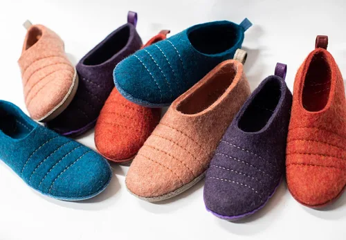 Miniatura 4 de Women's Boiled Wool Slipper with Non Slip Soles - Felted Wool slippers