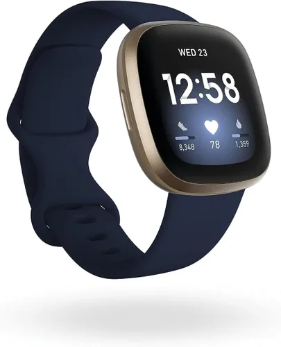 Fitbit Versa 3 - Reloj inteligente de salud y fitness con GPS, frecuencia cardíaca 24/7, Alexa integrado, batería de más de 6 días, azul Azul